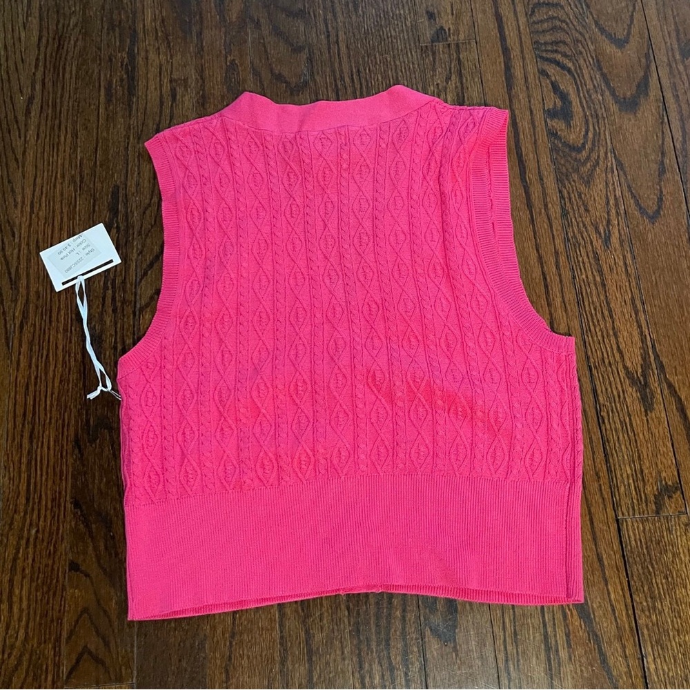 Pink Cropped Sweater Vest - Picture 3 of 4